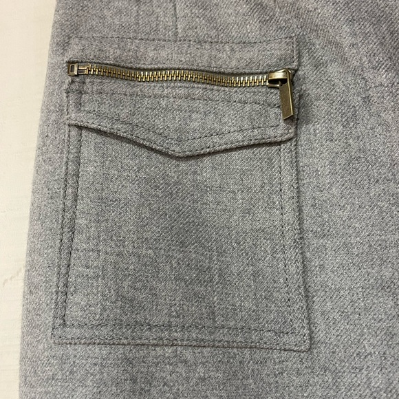 J. Crew Gray Pencil Wool  Skirt Front Zip Pockets Sz 0 - Picture 6 of 7